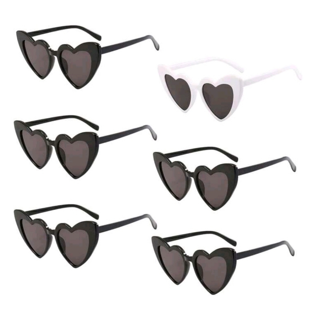 NEW Set of 6 Heart-Shaped Sunglasses